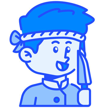 Itamae_Sushi_Chef Job and Professions Blue Color Icon