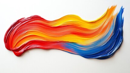 Abstract Swirls Of Red Orange Yellow And Blue Paint