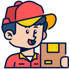 Courier Job and Professions Filled Line Icon