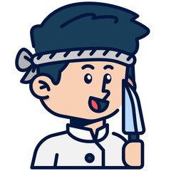 Itamae_Sushi_Chef Job and Professions Filled Line Icon