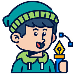 Designer Job and Professions Filled Line Icon