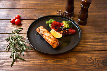 Grilled Salmon with Roasted Vegetables