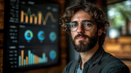 Serious Businessman Analyzing Data Charts