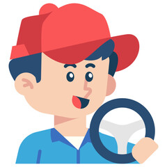 Driver Job and Professions Flat Icon