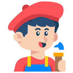 Painter Job and Professions Flat Icon