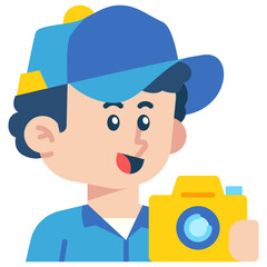 Photographer Job and Professions Flat Icon