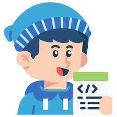 Programmer Job and Professions Flat Icon