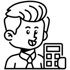 Accounting Job and Professions Line Icon