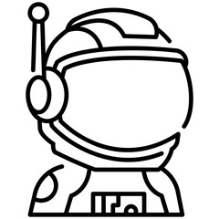 Astronaut Job and Professions Line Icon