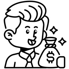 Banker Job and Professions Line Icon