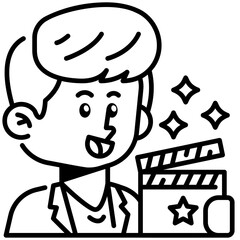 Actor Job and Professions Line Icon