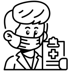 Doctor Job and Professions Line Icon