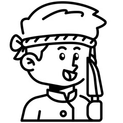 Itamae_Sushi_Chef Job and Professions Line Icon