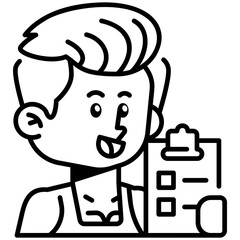 Personal_Trainer Job and Professions Line Icon