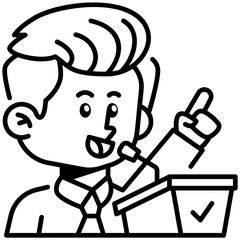 Politician Job and Professions Line Icon