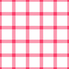 Outside textile pattern tartan, decor fabric vector seamless. Livingroom background check texture plaid in red and white colors.