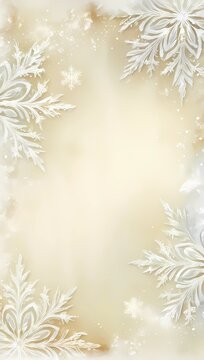 Fondo elegante con copos de nieve blancos en un dise&ntilde;o brillante y suave degradado dorado