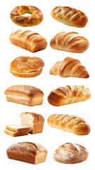 Bakery bread png cut out set