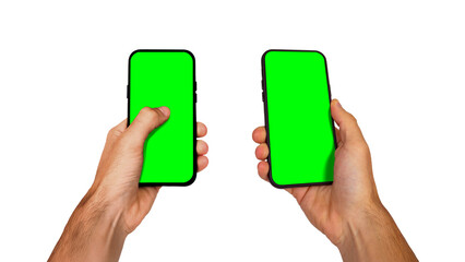 Hand Holding Smart Phone Mockup on Isolated Background Photo Realistic Premium Mockup