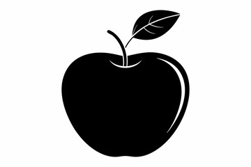 Apple silhouette icon vector design. Apple line art vector illustration