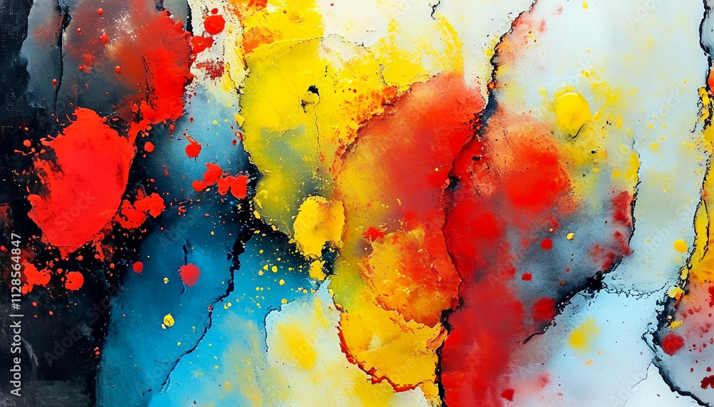 Poster vibrant abstract explosion of colors in a dynamic artistic composition