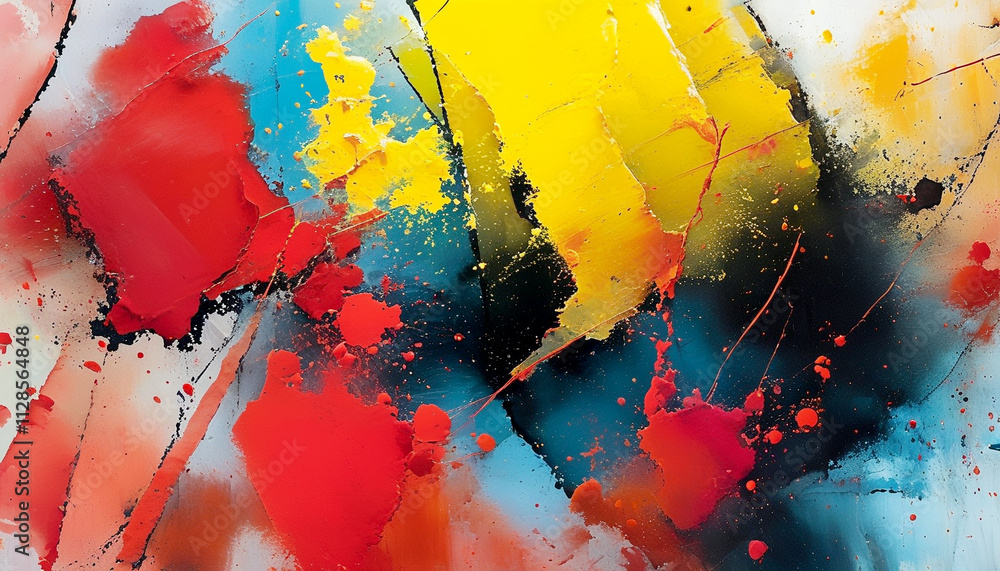 Poster vibrant abstract artwork bursting with energy and color in bold patterns