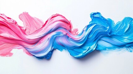 Fototapeta premium Pink and Blue Abstract Paint Swirl Wave