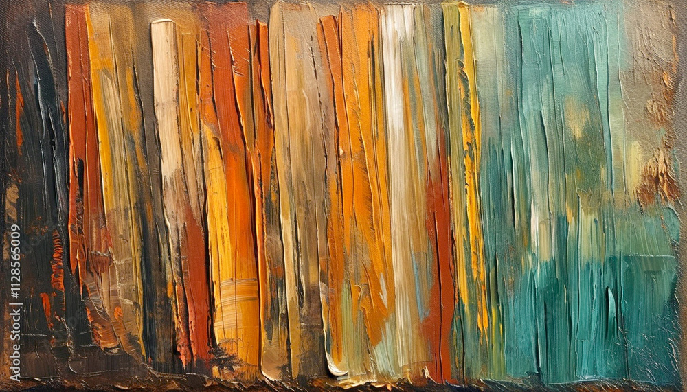 Poster vibrant strokes of color blend abstractly in an expressive canvas creation