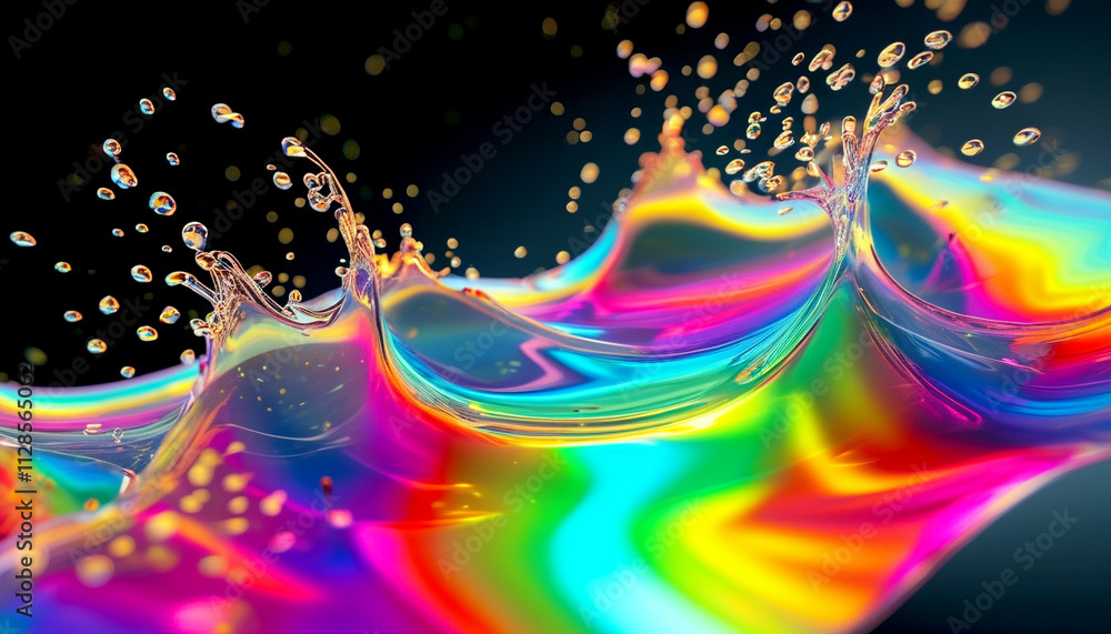 Poster Colorful splashes create a mesmerizing spectacle of light and movement