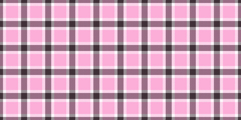 Paper textile plaid fabric, template seamless background texture. Seasonal pattern tartan check vector in pink and dark colors.