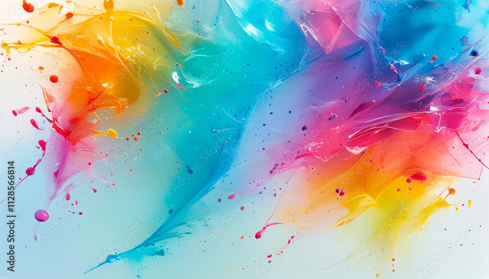 Poster vibrant bursts of color creating an abstract masterpiece in motion
