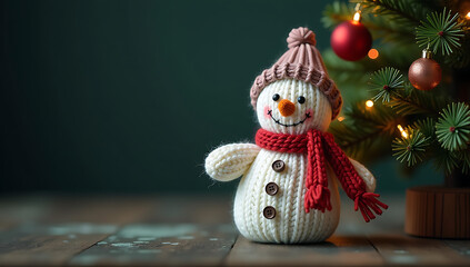 handmade crochet hook wool cross stitch christmas snowman landing page