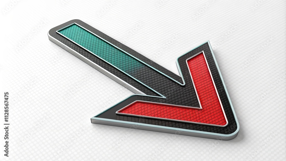 Poster a red and green arrow pointing down