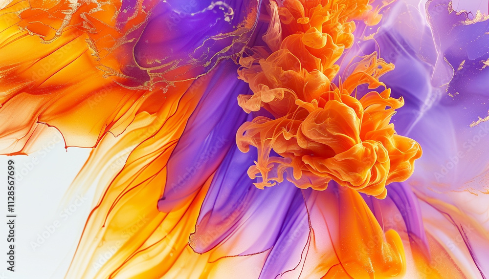Poster vibrant abstract explosion of color showcasing artistic fluid patterns