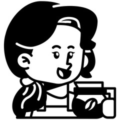 Female Chef Job Black Fill Icon