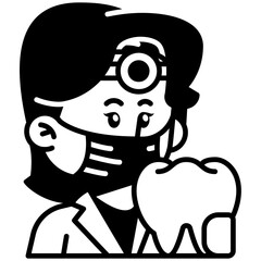 Female Dentist Job Black Fill Icon