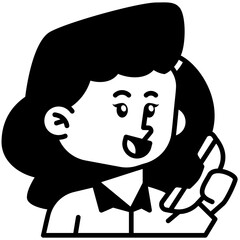 Female Customer_Service Job Black Fill Icon