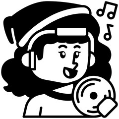 Female Designer Job Black Fill Icon