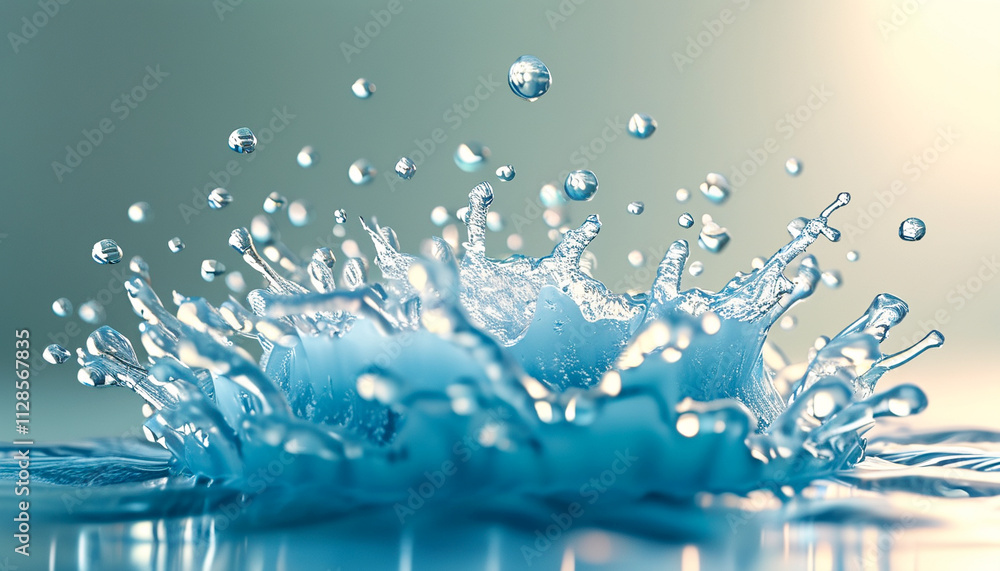 Poster rippling droplets create mesmerizing patterns in serene aquatic setting