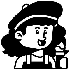 Female Itamae_Sushi_Chef Job Black Fill Icon