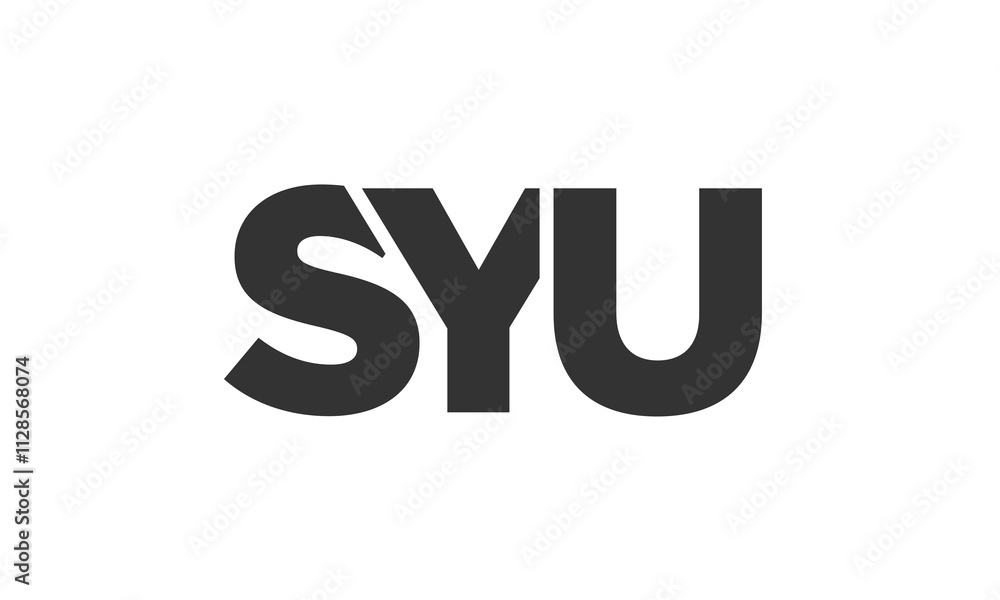 Fototapete syu logo design template with strong and modern bold text. initial based vector logotype featuring s