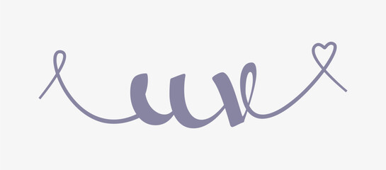 UV initial wedding monogram calligraphy vector illustration. Hand drawn lettering u and v love logo design for valentines day poster, greeting card