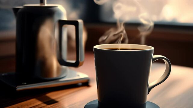 Coffee mug with marshmallows and whipped cream.