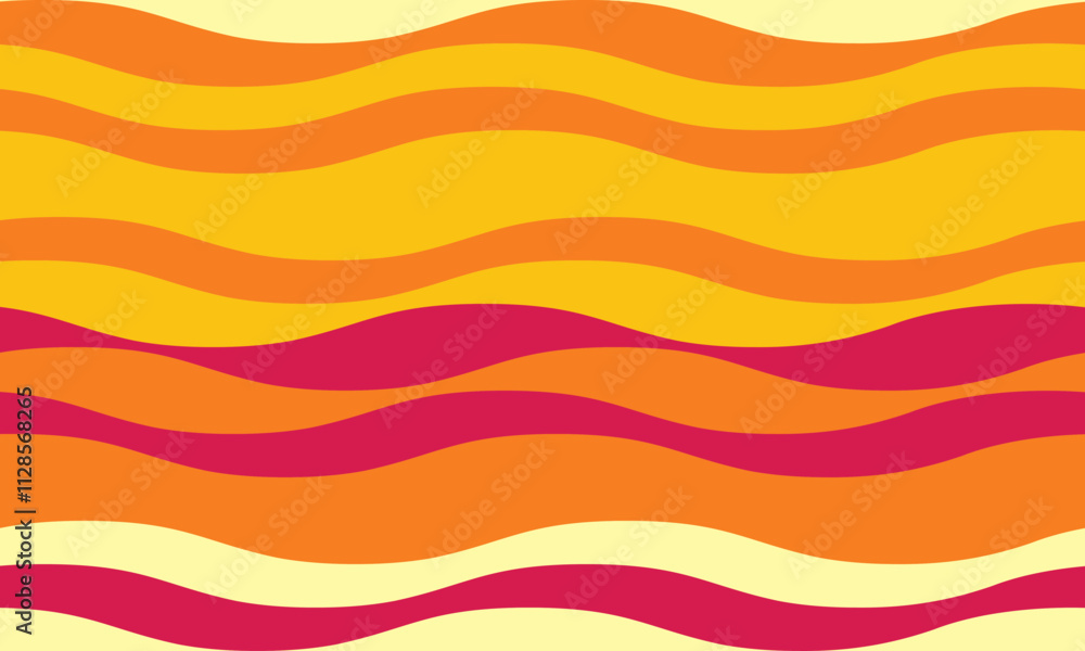 Poster abstract background with wavy stripes in vibrant colors, creating a rippled, liquid effect. smooth c