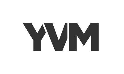 YVM logo design template with strong and modern bold text. Initial based vector logotype featuring simple and minimal typography. Trendy company identity.