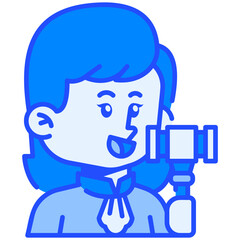 Female Fire_Fighter Job Black Fill Icon