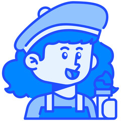 Female Itamae_Sushi_Chef Job Black Fill Icon