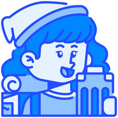 Female Traveller Job Black Fill Icon