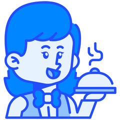 Female Waiter Job Black Fill Icon