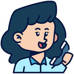 Female Customer_Service Job Black Fill Icon